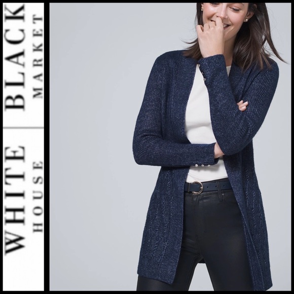 White House Black Market Sweaters - WHBM Cozy Mixed-Knit Cardigan